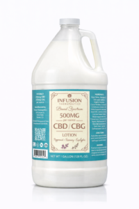 CBD_CBG lotion in one-gallon jug
